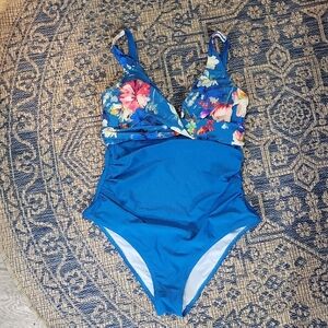 Floral Blue Womens Onepiece